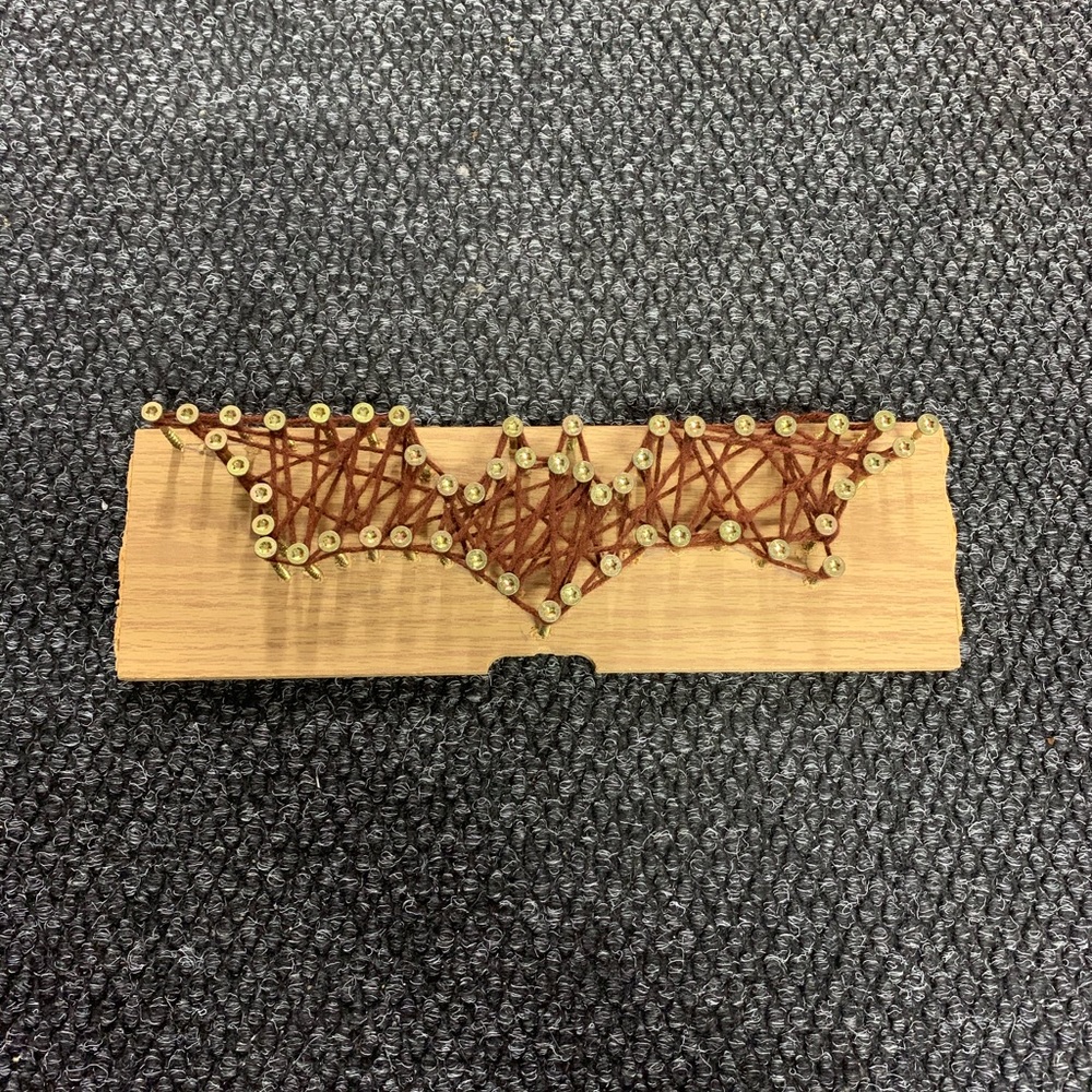 Batman Logo 14in x 4 1/2in Wood/Nails/String Art